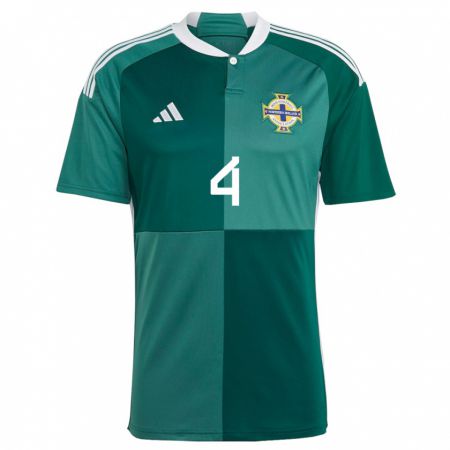 Kandiny Hombre Camiseta Irlanda Del Norte Michael Forbes #4 Verde 1ª Equipación 24-26 La Camisa Chile