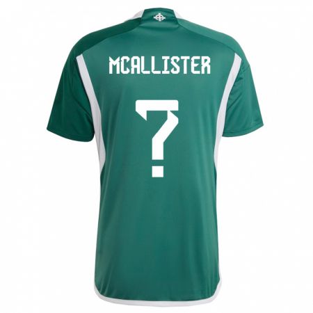 Kandiny Hombre Camiseta Irlanda Del Norte Sean Mcallister #0 Verde 1ª Equipación 24-26 La Camisa Chile