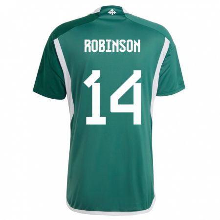 Kandiny Hombre Camiseta Irlanda Del Norte Darren Robinson #14 Verde 1ª Equipación 24-26 La Camisa Chile