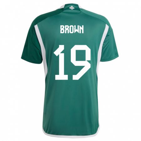 Kandiny Hombre Camiseta Irlanda Del Norte Sean Brown #19 Verde 1ª Equipación 24-26 La Camisa Chile