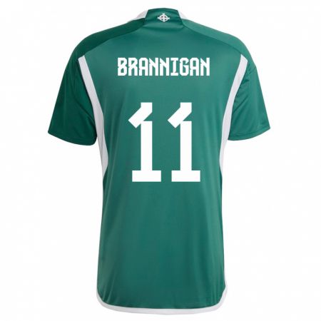 Kandiny Hombre Camiseta Irlanda Del Norte Cole Brannigan #11 Verde 1ª Equipación 24-26 La Camisa Chile