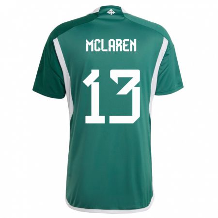 Kandiny Hombre Camiseta Irlanda Del Norte Rachel Mclaren #13 Verde 1ª Equipación 24-26 La Camisa Chile