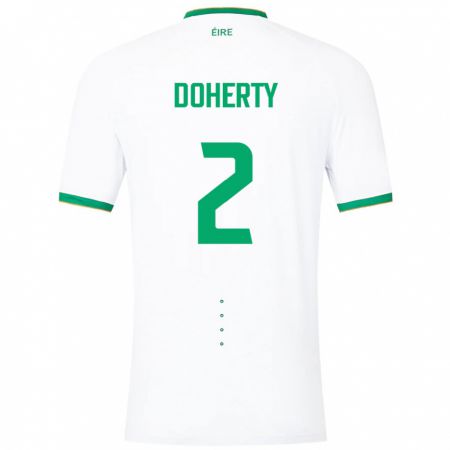 Kandiny Hombre Camiseta Irlanda Matt Doherty #2 Blanco 2ª Equipación 24-26 La Camisa Chile