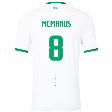 Kandiny Hombre Camiseta Irlanda James Mcmanus #8 Blanco 2ª Equipación 24-26 La Camisa Chile