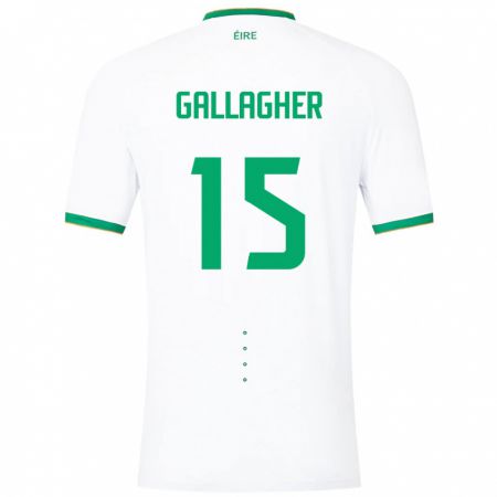 Kandiny Hombre Camiseta Irlanda Oisín Gallagher #15 Blanco 2ª Equipación 24-26 La Camisa Chile