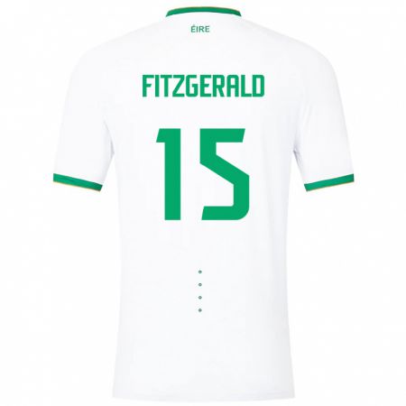 Kandiny Hombre Camiseta Irlanda Kyle Fitzgerald #15 Blanco 2ª Equipación 24-26 La Camisa Chile