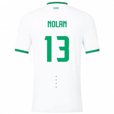 Kandiny Hombre Camiseta Irlanda Hayley Nolan #13 Blanco 2ª Equipación 24-26 La Camisa Chile
