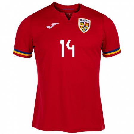 Kandiny Hombre Camiseta Rumania Mario Tudose #14 Rojo 2ª Equipación 24-26 La Camisa Chile