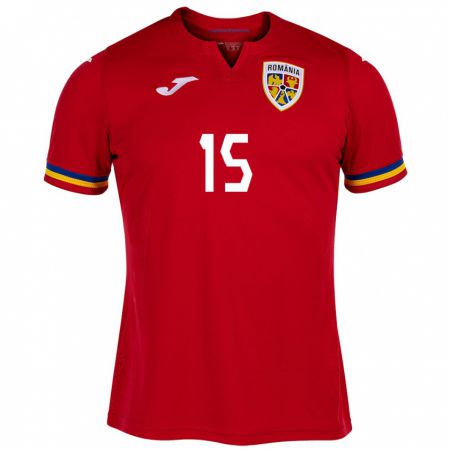 Kandiny Hombre Camiseta Rumania Cătălin Vulturar #15 Rojo 2ª Equipación 24-26 La Camisa Chile