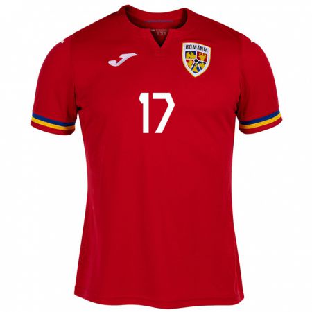 Kandiny Hombre Camiseta Rumania Florinel Coman #17 Rojo 2ª Equipación 24-26 La Camisa Chile