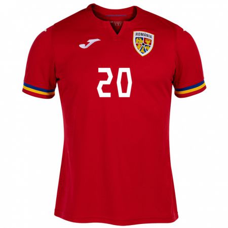 Kandiny Hombre Camiseta Rumania Alexandru Musi #20 Rojo 2ª Equipación 24-26 La Camisa Chile