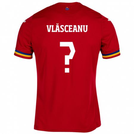 Kandiny Hombre Camiseta Rumania Laurențiu Vlăsceanu #0 Rojo 2ª Equipación 24-26 La Camisa Chile