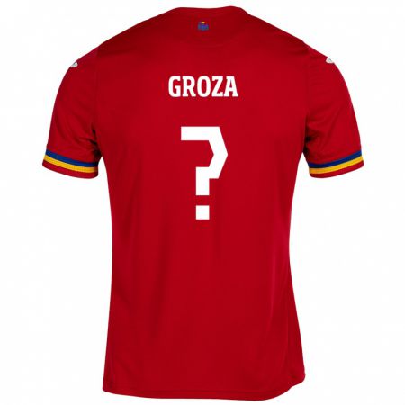 Kandiny Hombre Camiseta Rumania Darius Groza #0 Rojo 2ª Equipación 24-26 La Camisa Chile