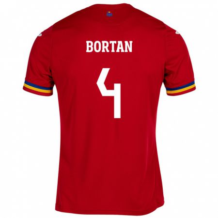 Kandiny Hombre Camiseta Rumania Ioana Bortan #4 Rojo 2ª Equipación 24-26 La Camisa Chile