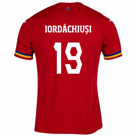 Kandiny Hombre Camiseta Rumania Olga Iordăchiuși #19 Rojo 2ª Equipación 24-26 La Camisa Chile