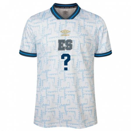 Kandiny Hombre Camiseta El Salvador Rudy Clavel #0 Blanco 2ª Equipación 24-26 La Camisa Chile