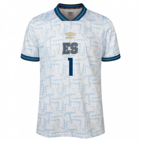 Kandiny Hombre Camiseta El Salvador Hamilton Lemus #1 Blanco 2ª Equipación 24-26 La Camisa Chile