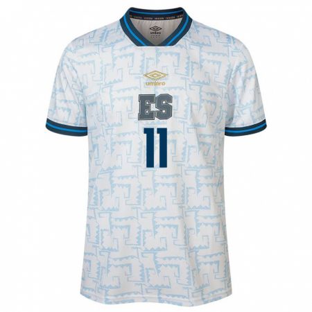 Kandiny Hombre Camiseta El Salvador Raúl Ávalos #11 Blanco 2ª Equipación 24-26 La Camisa Chile