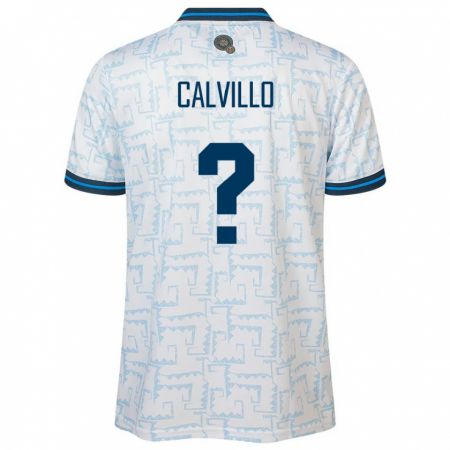 Kandiny Hombre Camiseta El Salvador Eric Calvillo #0 Blanco 2ª Equipación 24-26 La Camisa Chile