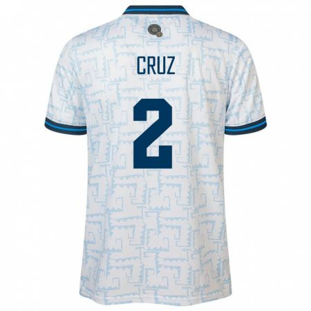 Kandiny Hombre Camiseta El Salvador Melvin Cruz #2 Blanco 2ª Equipación 24-26 La Camisa Chile