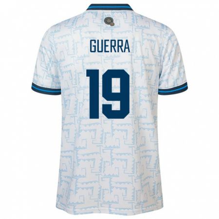 Kandiny Hombre Camiseta El Salvador Steven Guerra #19 Blanco 2ª Equipación 24-26 La Camisa Chile