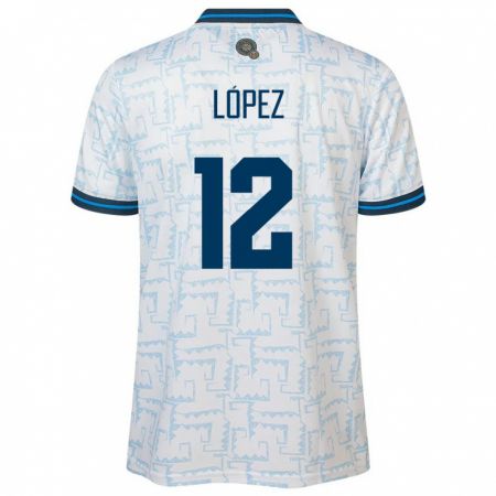 Kandiny Hombre Camiseta El Salvador Abigaíl López #12 Blanco 2ª Equipación 24-26 La Camisa Chile