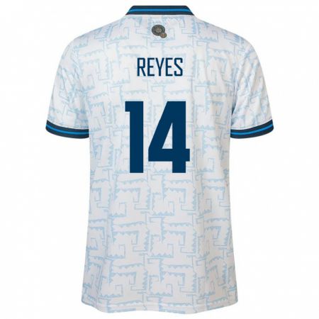 Kandiny Hombre Camiseta El Salvador Karen Reyes #14 Blanco 2ª Equipación 24-26 La Camisa Chile