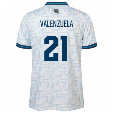 Kandiny Hombre Camiseta El Salvador Ana Valenzuela #21 Blanco 2ª Equipación 24-26 La Camisa Chile