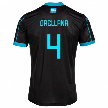 Kandiny Hombre Camiseta Honduras André Orellana #4 Negro 2ª Equipación 24-26 La Camisa Chile