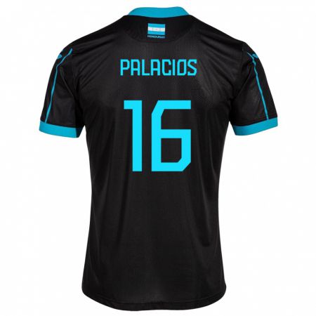 Kandiny Hombre Camiseta Honduras Danilo Palacios #16 Negro 2ª Equipación 24-26 La Camisa Chile