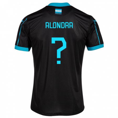 Kandiny Hombre Camiseta Honduras Alondra Aguilar #0 Negro 2ª Equipación 24-26 La Camisa Chile