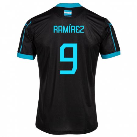 Kandiny Hombre Camiseta Honduras Truimali Ramírez #9 Negro 2ª Equipación 24-26 La Camisa Chile