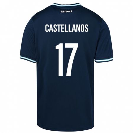 Kandiny Hombre Camiseta Guatemala Óscar Castellanos #17 Azul 2ª Equipación 24-26 La Camisa Chile