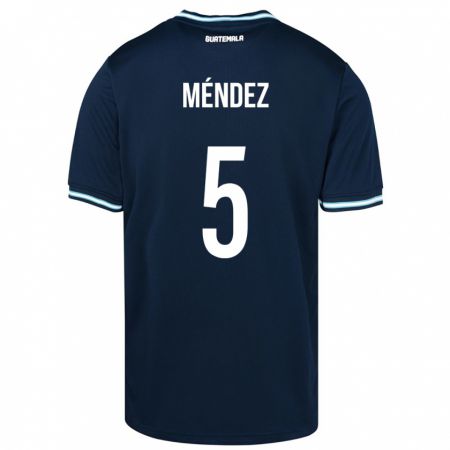 Kandiny Hombre Camiseta Guatemala Diego Méndez #5 Azul 2ª Equipación 24-26 La Camisa Chile