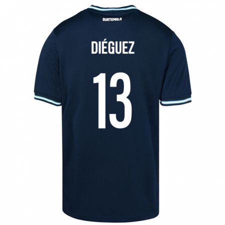 Kandiny Hombre Camiseta Guatemala Jonathan Diéguez #13 Azul 2ª Equipación 24-26 La Camisa Chile