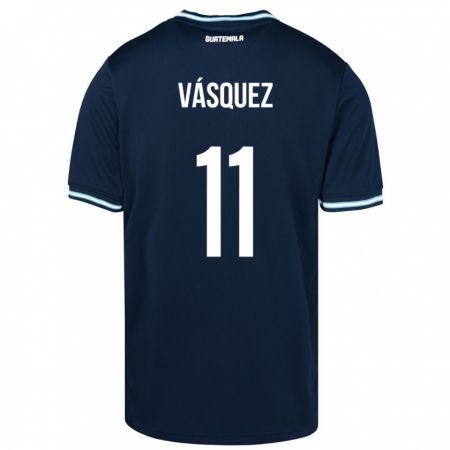 Kandiny Hombre Camiseta Guatemala Gabino Vásquez #11 Azul 2ª Equipación 24-26 La Camisa Chile