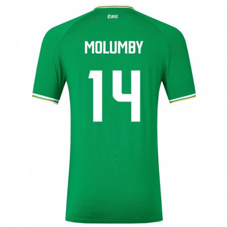 Kandiny Mujer Camiseta Irlanda Jayson Molumby #14 Verde 1ª Equipación 24-26 La Camisa Chile