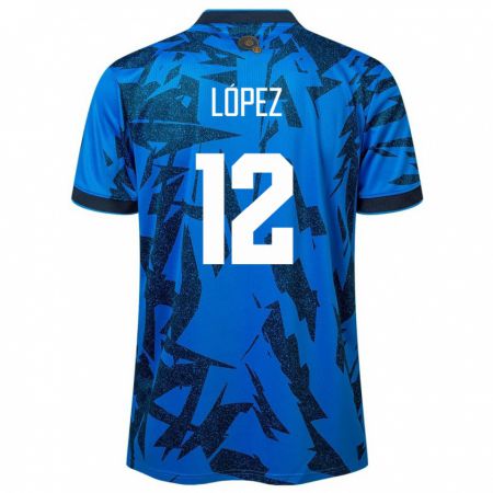 Kandiny Mujer Camiseta El Salvador Abigaíl López #12 Azul 1ª Equipación 24-26 La Camisa Chile