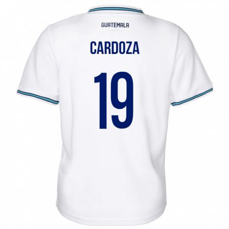 Kandiny Mujer Camiseta Guatemala Elmer Cardoza #19 Blanco 1ª Equipación 24-26 La Camisa Chile