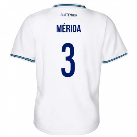 Kandiny Mujer Camiseta Guatemala Daniel Mérida #3 Blanco 1ª Equipación 24-26 La Camisa Chile