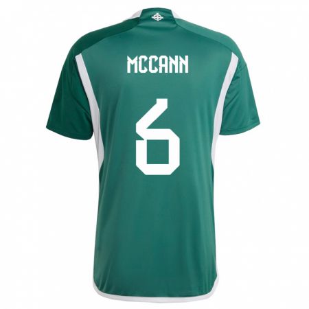 Kandiny Mujer Camiseta Irlanda Del Norte Charlie Mccann #6 Verde 1ª Equipación 24-26 La Camisa Chile