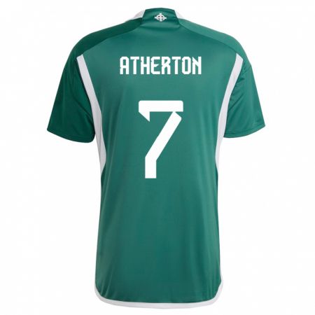 Kandiny Mujer Camiseta Irlanda Del Norte Chris Atherton #7 Verde 1ª Equipación 24-26 La Camisa Chile