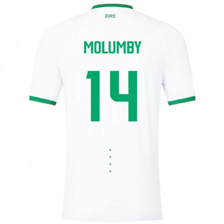 Kandiny Mujer Camiseta Irlanda Jayson Molumby #14 Blanco 2ª Equipación 24-26 La Camisa Chile