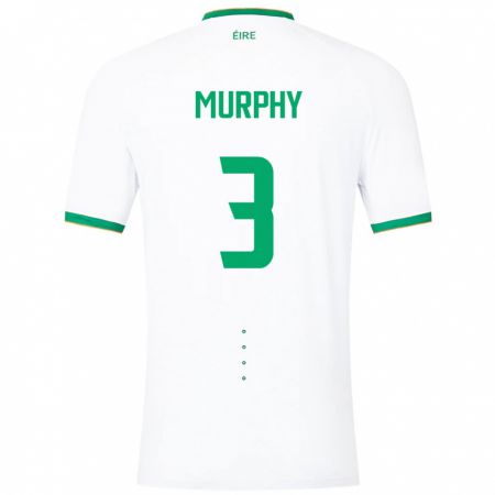 Kandiny Mujer Camiseta Irlanda Alex Murphy #3 Blanco 2ª Equipación 24-26 La Camisa Chile