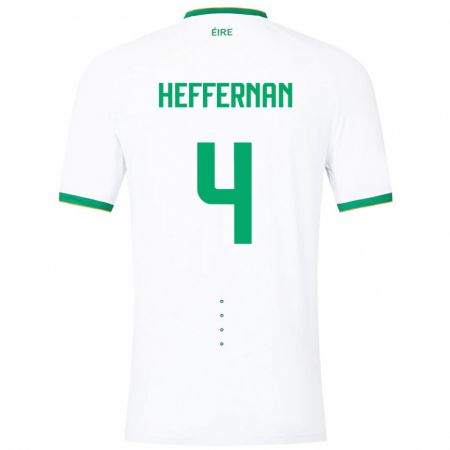 Kandiny Mujer Camiseta Irlanda Cathal Heffernan #4 Blanco 2ª Equipación 24-26 La Camisa Chile