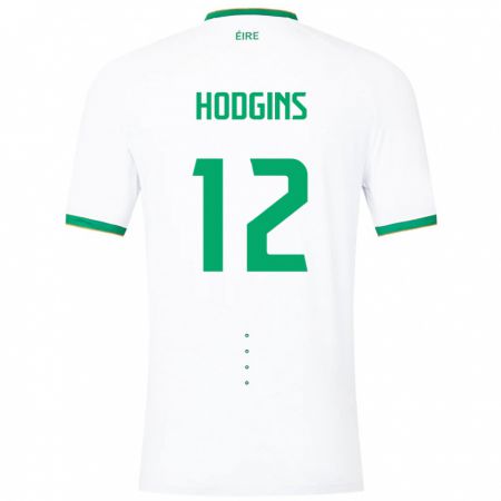 Kandiny Mujer Camiseta Irlanda Gavin Hodgins #12 Blanco 2ª Equipación 24-26 La Camisa Chile