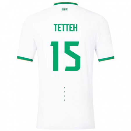 Kandiny Mujer Camiseta Irlanda Gideon Tetteh #15 Blanco 2ª Equipación 24-26 La Camisa Chile