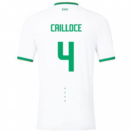 Kandiny Mujer Camiseta Irlanda Luca Cailloce #4 Blanco 2ª Equipación 24-26 La Camisa Chile