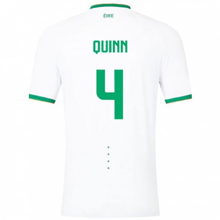 Kandiny Mujer Camiseta Irlanda Louise Quinn #4 Blanco 2ª Equipación 24-26 La Camisa Chile