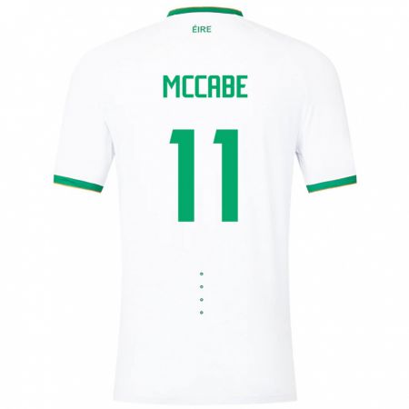 Kandiny Mujer Camiseta Irlanda Katie Mccabe #11 Blanco 2ª Equipación 24-26 La Camisa Chile